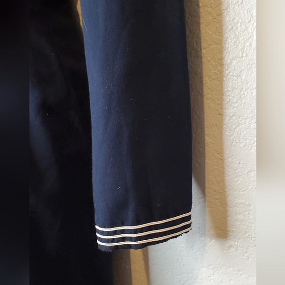 La Belle Vintage Navy Double-Breasted Nautical Suit Jacket Sheath Dress Size 6/7 - Picture 5 of 11
